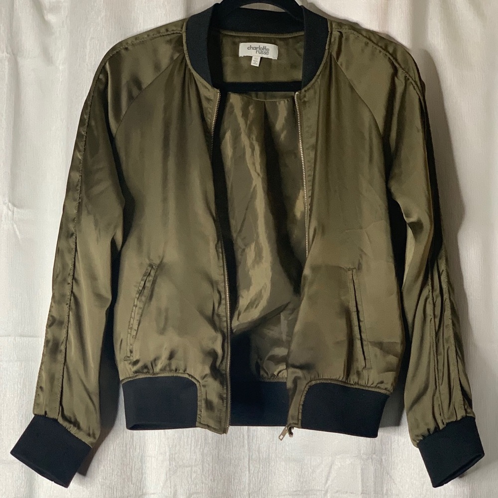 Charlotte Russe Olive Green Bomber Jacket